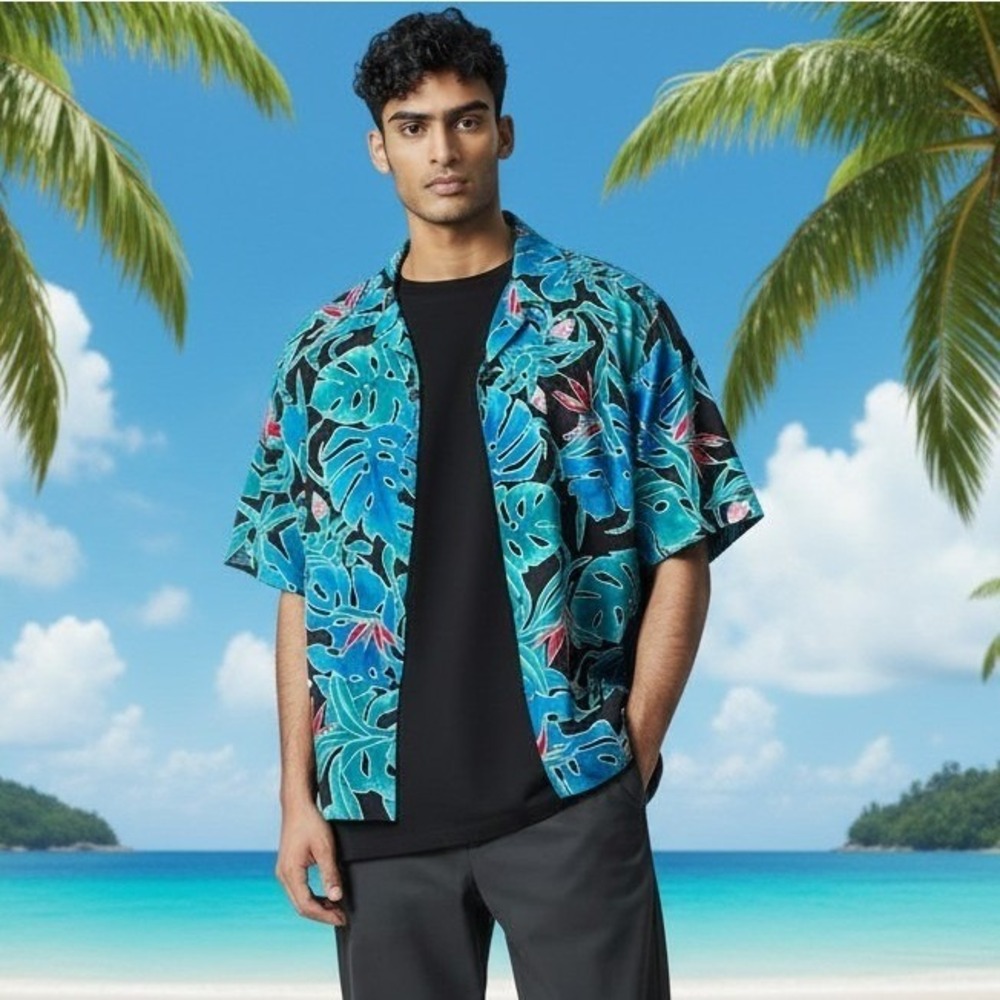 Vintage Hilo Hattie Hawaiian Shirt Mens L Single Stitch Aloha Floral